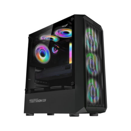 ARMAGGEDDON TRITRON PRO 100 BLACK GAMING CASING WITH 4 ARGB FANS