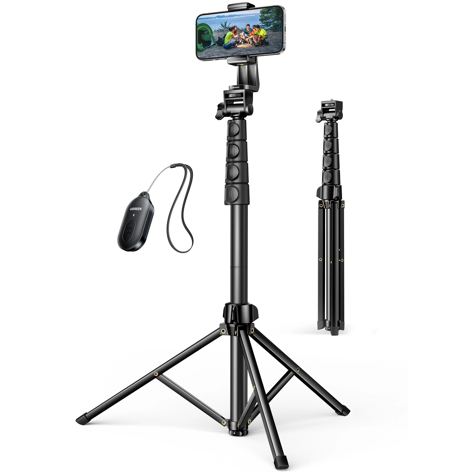 UGREEN-1.7Meter-Floor-Tripod-And-Self UGREEN 1.7Meter Floor Tripod And Selfie Stick with Bluetooth Remote LP680 - Image 1