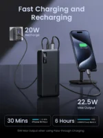 UGREEN 20000mAh Two-way Fast Charging 20W Power Bank - PB312 / 25683-(1YW) - Image 6