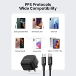 UGREEN 25W TYPE C PD Fast Charger+USB Cable UK WITH C - C 2M CABLE - CD250 / P/N-50577 (1YW) - Image 7