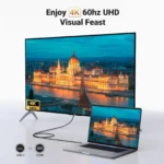 UGREEN Type-C to HDMI Male to Type-C Male Cable Aluminum Shell 1.5Meter - MM142 - 50570 - 4K-(1YW) - Image 5