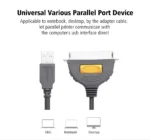 UGREEN USB 2.0 To IEEE 1284 Parallel Cable 1m - CR124 - 30226 -(1YW) - Image 3