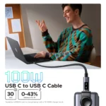 UGREEN Uno 100W USB-C to USB-C PD Fast Charging Cable 5A Max 1m - L509 - 35501 -(1YW) - Image 6