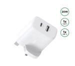 UGREEN X227 2-Ports 20W USB-A + USB-C Fast Charger UK White 45315-(1YW)