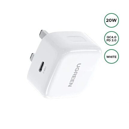 UGREEN 20W Type-C PD Fast Charger UK (White) -(1YW)