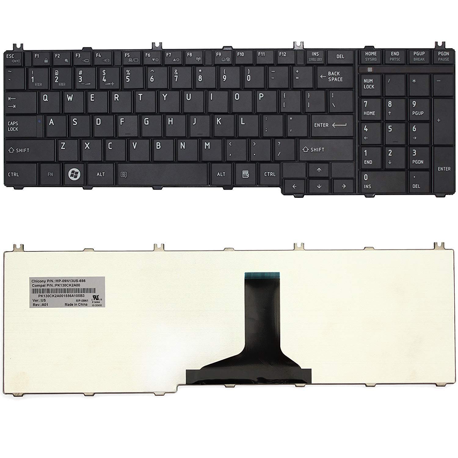 c660 Toshiba Satellite C650 C660 C670 L650 L655 L750 L755 L770 Laptop Keyboard ( A Grade) (6MW) - Image 1