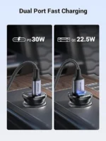 UGREEN 30W Type-C + USB Dual Port Car Charger– EC305 – 25845-(1YW) - Image 3
