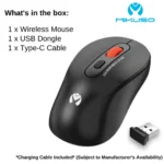 MIKUSO MOS-W115 Wireless + Bluetooth Rechargeable Mouse (6MW) - Image 6
