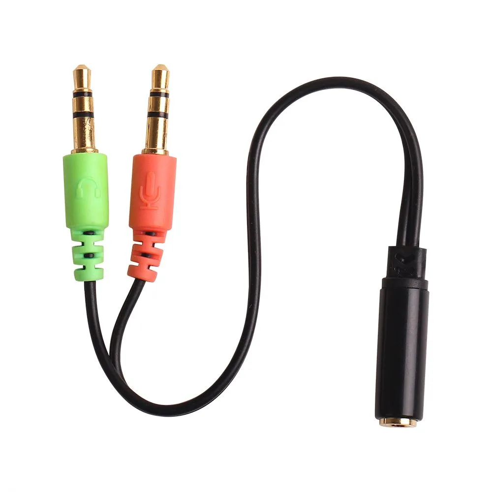 rBVaHFoU8bWAfsgHAAEYEbMl39c162 3.5mm Dual Jack Earphone Mic Headphone 2 port Male splitter - Image 1