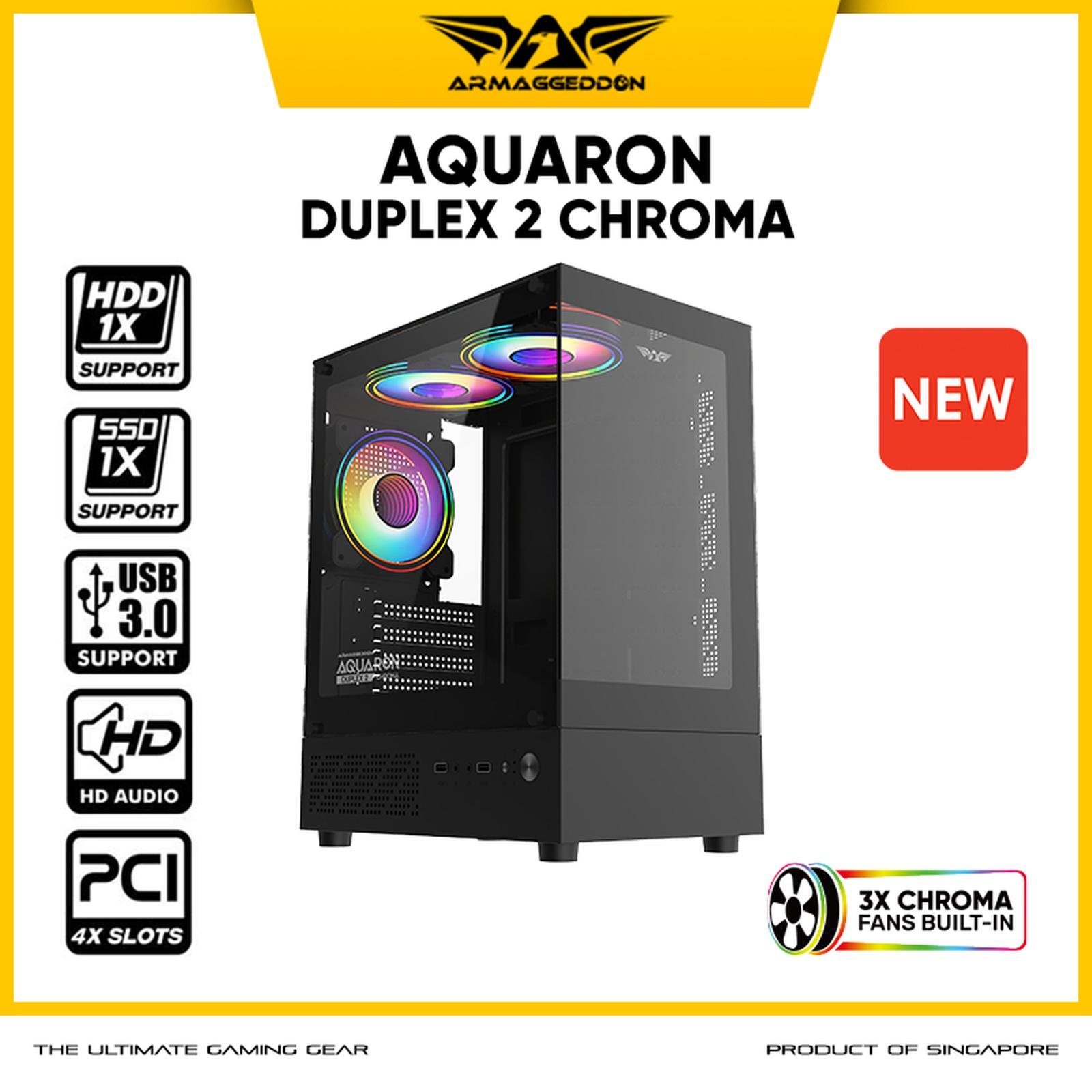 21f9c72b350b477da2d6bb66b274e3c0~tplv-aphluv4xwc-white-pad-v1_1600_1600 ARMAGGEDDON AQUARON DUPLEX 2 CHROMA BLACK CASING WITH 03 FANS - Image 1