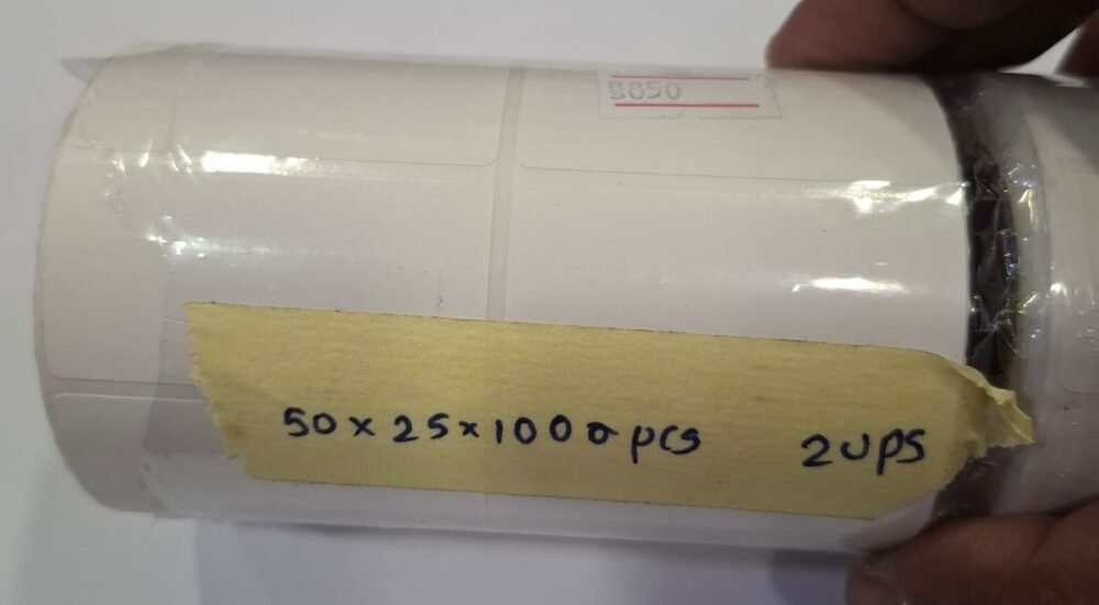 3a Barcode Label 50mm X 25 mm STD 2UPS- 1000Pcs (1 Roll) - Image 1