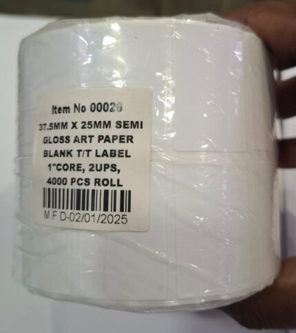 Barcode Label 37.5MM X 25MM Semi Gloss ART Paper 2 UPS 4000 PCS ROLL (1 Roll)
