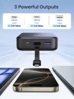 UGREEN 20000mAh 22.5W Power Bank with Built-in Type-C Cable - PB505 - 45762 -(1YW) - Image 7