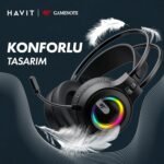 HAVIT H2040d GAMENOTE 3.5MM RGB GAMING HEADPHONE WITH MIC (6MW) - Image 5