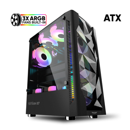 ARMAGGEDDON TRITRON 3 BLACK WITH 03 ARGB FANS BUILT IN