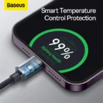 Baseus Crystal Shine Series Fast Charging Data Cable Type C to iP 20W 1.2m Black/ Blue- (1YW) - Image 4