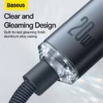 Baseus Crystal Shine Series Fast Charging Data Cable Type C to iP 20W 1.2m Black/ Blue- (1YW) - Image 16