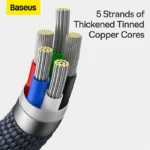 Baseus Crystal Shine Series Fast Charging Data Cable Type C to iP 20W 1.2m Black/ Blue- (1YW) - Image 5