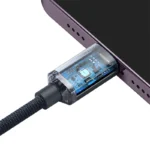 Baseus Crystal Shine Series Fast Charging Data Cable Type C to iP 20W 1.2m Black/ Blue- (1YW) - Image 9