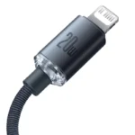 Baseus Crystal Shine Series Fast Charging Data Cable Type C to iP 20W 1.2m Black/ Blue- (1YW) - Image 10