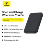 Baseus 10000mAh 22.5W EnerFill FM11 Ultra-Mini Magnetic Power Bank – Cosmic Black-(1YW) - Image 8