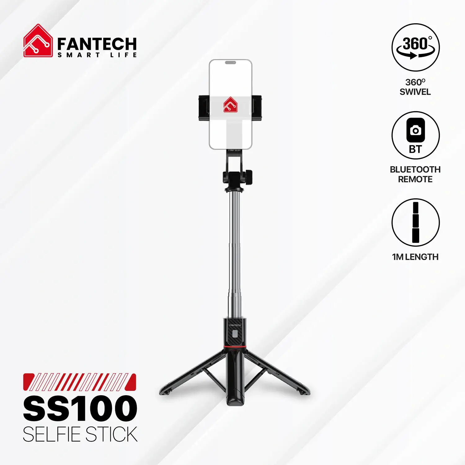 FANTECH_SS1 FANTECH SS100 SELFIE STICK TRIPOD STAND - Image 1