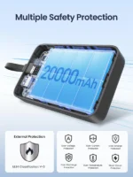 UGREEN 20000mAh 22.5W Power Bank with Built-in Type-C Cable - PB505 - 45762 -(1YW) - Image 2