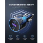 UGREEN 75W 3-Port Fast Car Charger - EC703 - 35024 -(1YW) - Image 3