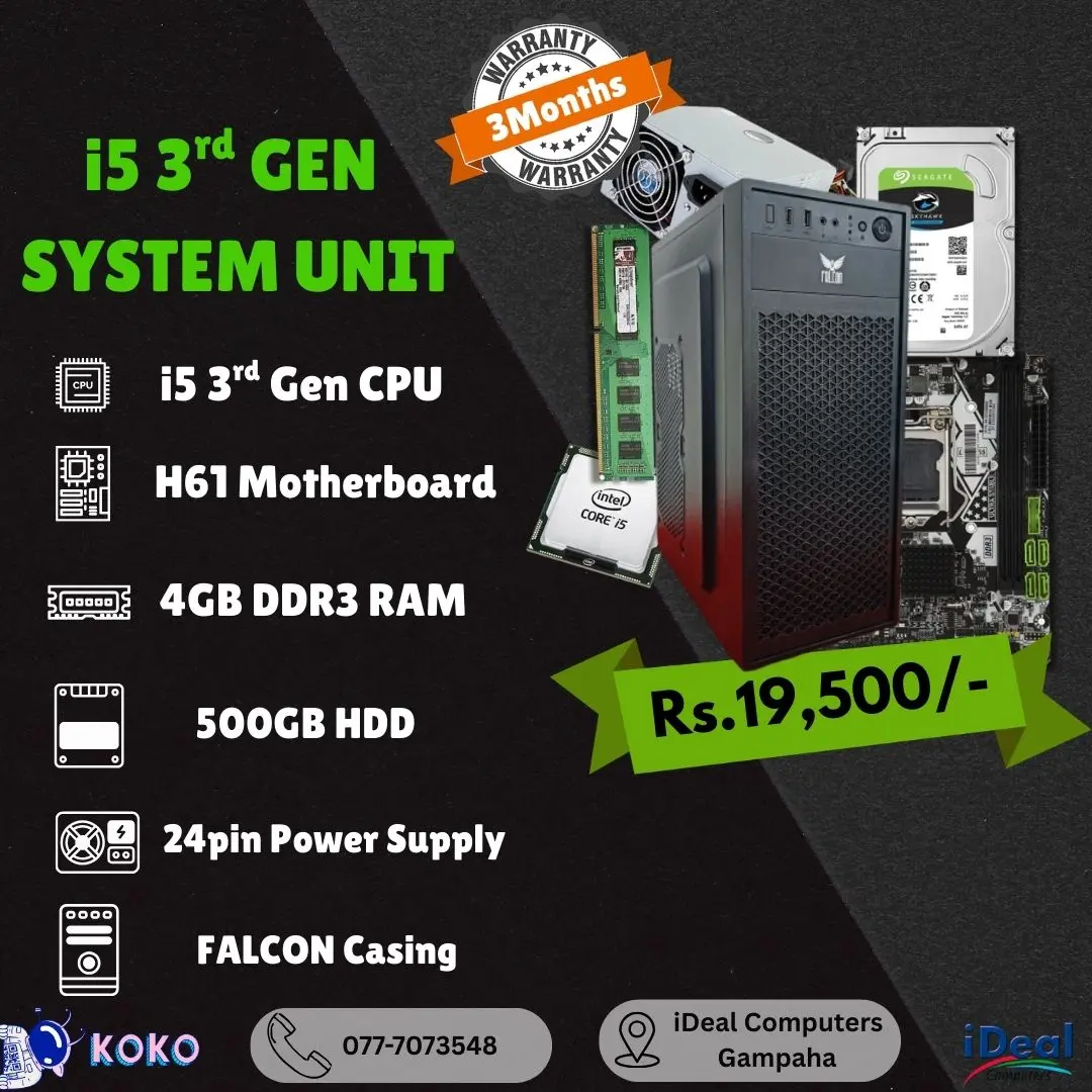 INTEL CORE i5 3rd GEN RECONDITION SYSTEM UNIT (03MW) - Image 1