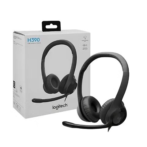 mkj Logitech H390 USB Headset with Noise-Canceling Mic (1YW) - Image 1