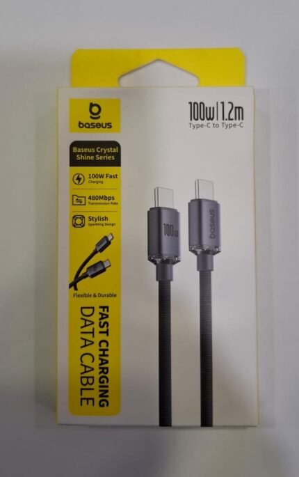 Baseus Crystal Shine Series Fast Charging Data Cable Type-C to Type-C 100W 1.2m Black (1YW)