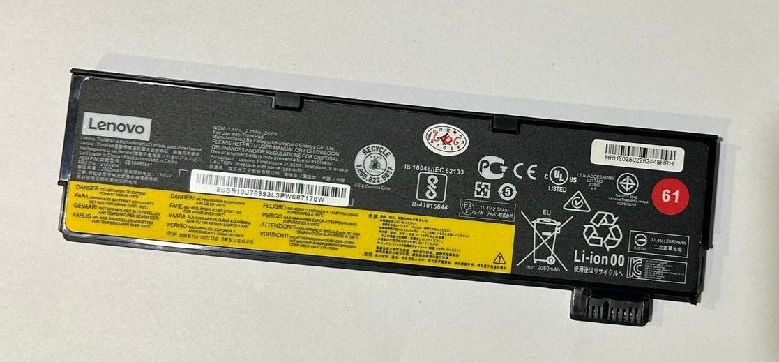 r Lenovo SB10K97581 T470,T580,T570 Battery 61 (6MW) - Image 1