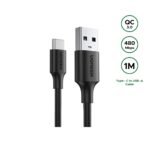 UGREEN USB to Type-C 1 Meter QC3.0 3A Fast Charging Cable - US287 - 60116 -(1YW)