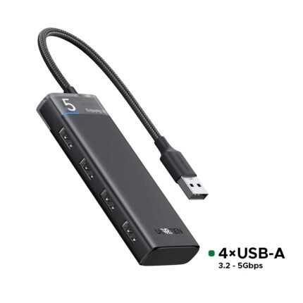 UGREEN USB Hub 3.2 Ultra Slim Data Hub – 4 Ports with LED Indicator (5Gbps)– CM653 – 15548 –(1YW)