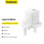 Baseus GaN5 Fast Charger Mini 1C 20W UK Moon White (1YW) - Image 2
