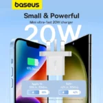 Baseus GaN5 Fast Charger Mini 1C 20W UK Moon White (1YW) - Image 11