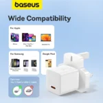 Baseus GaN5 Fast Charger Mini 1C 20W UK Moon White (1YW) - Image 16