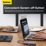 Baseus UltraJoy Series 5-Port Type-C HUB Docking Station (Type-C to HDMI+USB3.0 x 3+PD 100W) Black (1YW) - Image 12