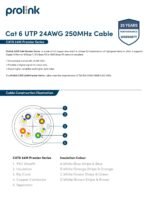 PROLINK CAT6-24M PREMIER SERIES 4-PAIR UTP NETWORK CABLE 24AWG BARE COPPER 1M - Image 3