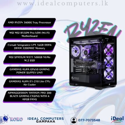 AMD RYZEN 5 5600GT System Unit (Brand New)  (WIFI Motherboard/ 16GB Ram/500GB NVME/ Gaming Casing)