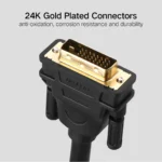 UGREEN DVI (24+1) Male to Male Cable Gold Plated 1.5m (Black) - 11606 - DV101 -(1YW) - Image 2