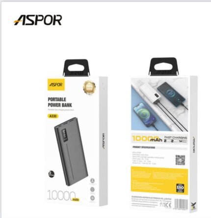 ASPOR 10000mAh A330 Power Bank -Black (6MW)