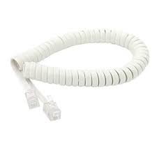 Telephone Handset Receiver Curly Cable (White Colour)