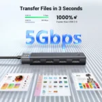 UGREEN USB Hub 3.2 Ultra Slim Data Hub – 4 Ports with LED Indicator (5Gbps)– CM653 – 15548 –(1YW) - Image 3