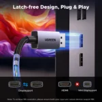 UGREEN DisplayPort 16K@60Hz Cable Male to Male Aluminum Alloy Shell 2m - 55568 - DP131 -(1YW) - Image 2