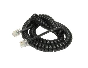 Telephone Handset Receiver Curly Cable (Black Colour)