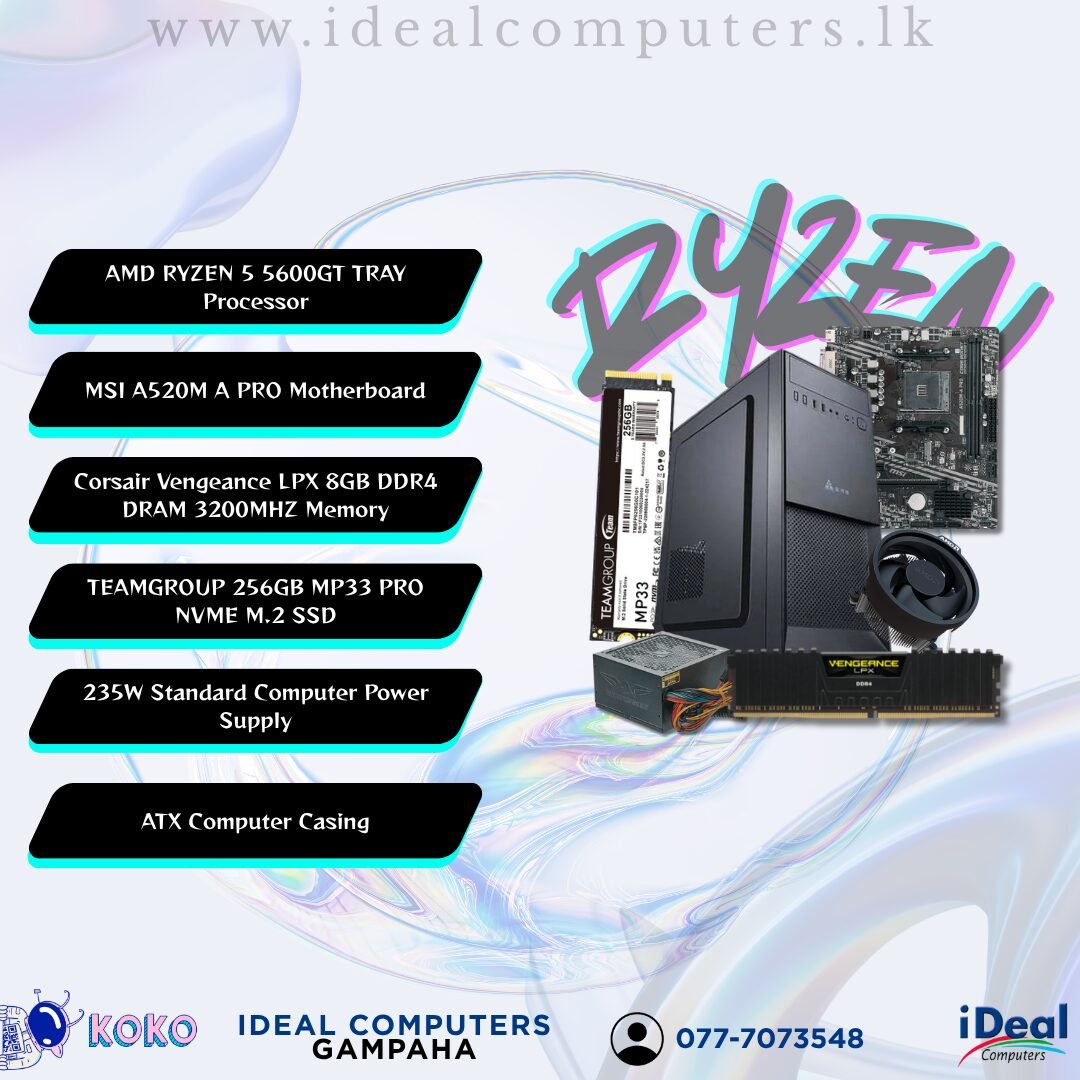 ryzen 5600gt AMD RYZEN 5 5600GT System Unit (Brand New) (8GB Ram/ 256GB SSD) - Image 1