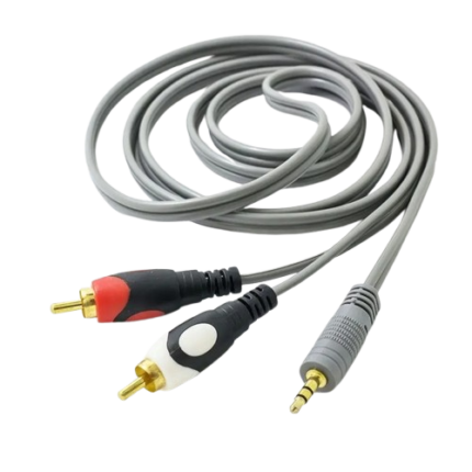 Audio Cable 2:1 (1.5M) 2RC A Grade High Quality (Gray Colour)
