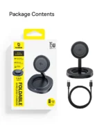 Baseus EnerFill FF11 15W Qi2 Foldable Wireless Charger + Black With 20W Power Adpter UK + 1m C to C Data Cable Black (1YW) - Image 6