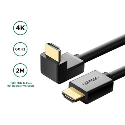 UGREEN 2 Meter 4K HDMI Male to Male 90 Degree Black Cable – HD103 – 10173 (1YW)